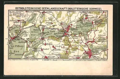 AK Gremsmühlen, Landkarte mit Umgebung