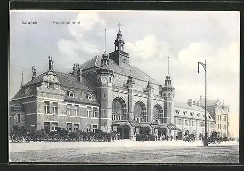 AK Lübeck, Strasse am Hauptbahnhof