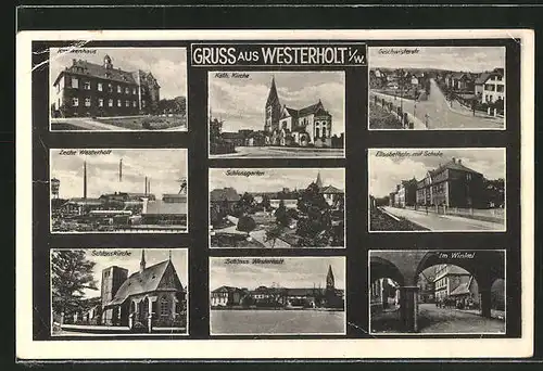 AK Westerholt i. W., Zeche, Schloss, Schlosskirche, Elisabethstrasse