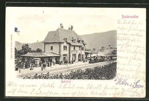 AK Badenweiler, Blick zum Bahnhof