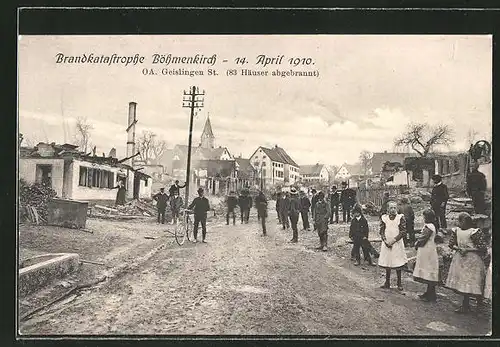 AK Böhmenkirch, Strassenpartie nach der Brandkatastrophe vom 14. April 1910