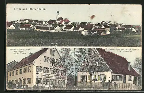 AK Ohmenheim, Gasthaus u. Bierbrauerei zur Kanne, Totalansicht