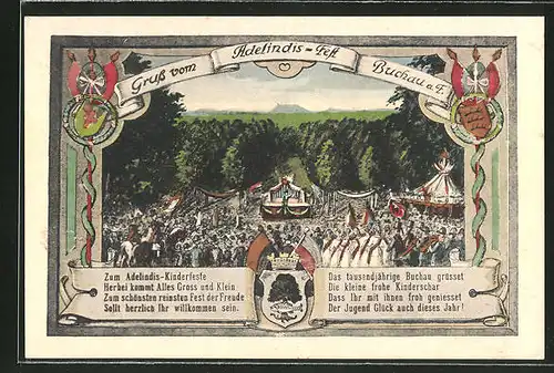 AK Buchau a.F., Adelindis-Fest, Blick auf die Festwiese