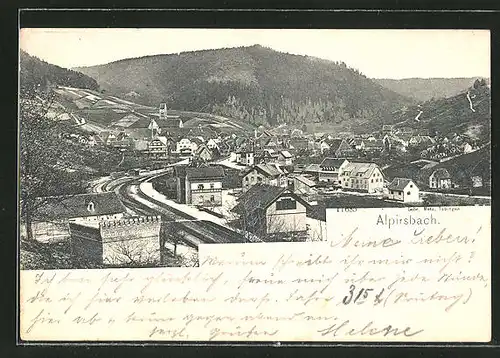 AK Alpirsbach, Ortspartie am Eiskeller der Klosterbrauerei