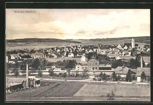 AK Riedlingen, Panorama mit Bahnhof