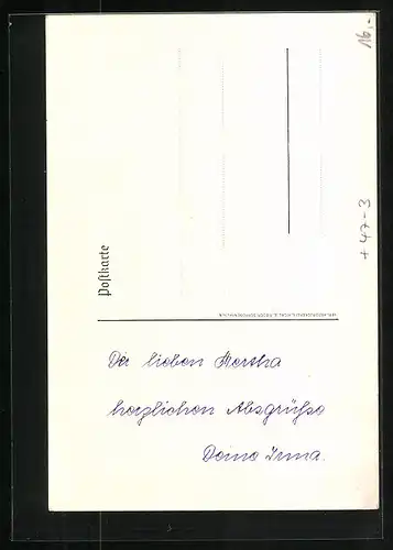 AK Simbach / Inn, Absolvia 1938, Handelsschule Marienhöhe mit Wappen