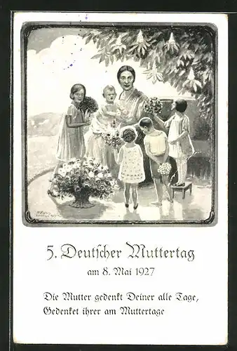 AK 5. Deutscher Muttertag 1927