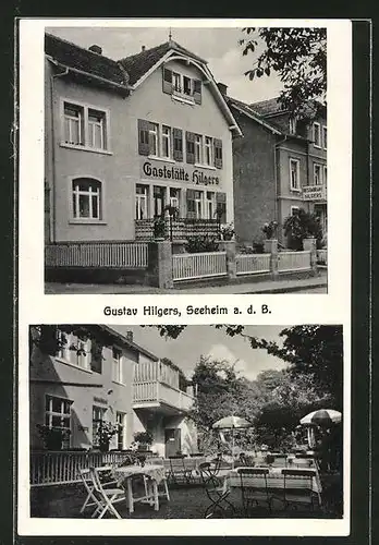 AK Seeheim, Gasthaus Hilgers, Garten