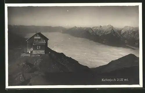 AK Neue Kellerjochhütte, Wolken im Tal