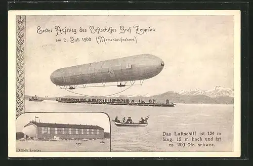 AK Erster Aufstieg des Luftschiffes "Graf Zeppelin" 1900