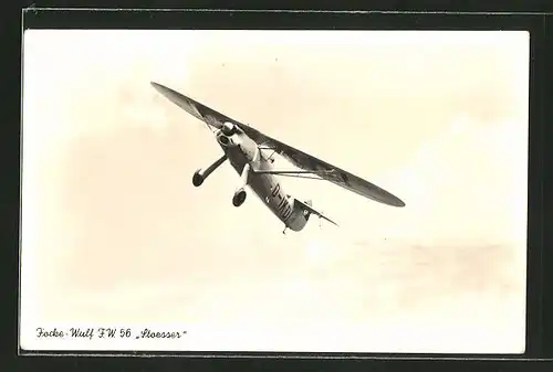 AK Flugzeug Focke-Wulf F.W. 56 "Stoesser" in der Luft