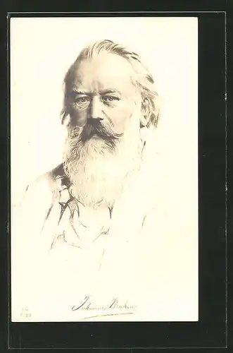 Künstler-AK Komponist Johannes Brahms