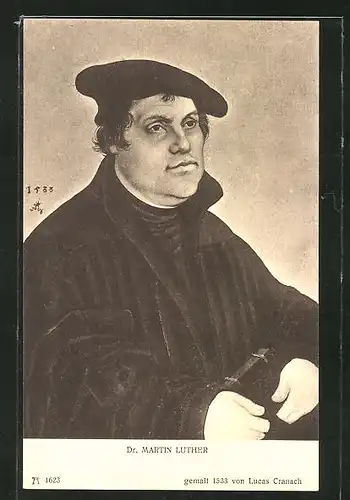 Künstler-AK Dr. Martin Luther, gemalt von Lucas Cranach