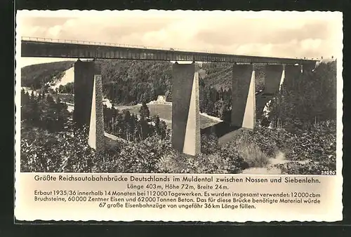 AK Reichsautobahnbrücke im Muldental