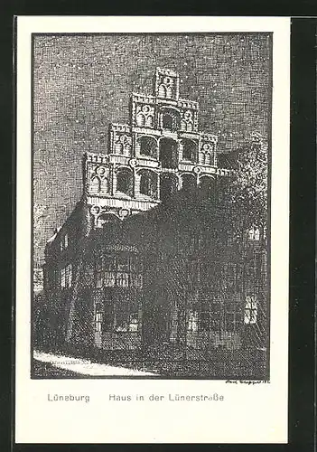 Künstler-AK K. Blossfeld: Lüneburg, Haus in der Lünerstrasse