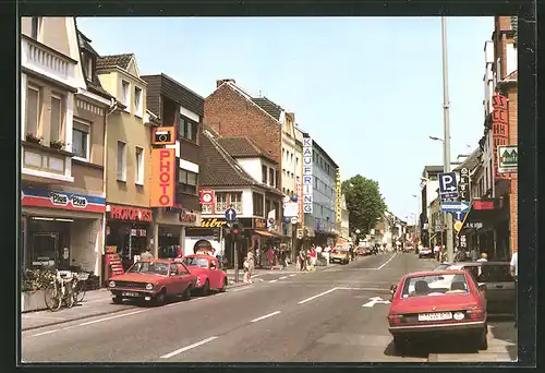 AK Dormagen, Kölner Strasse mit Geschäften