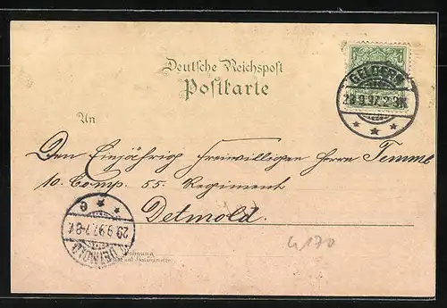 Lithographie Geldern, Pensionat der Schwestern U. L. Frau, Kath. Kirche, Grosser Markt
