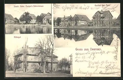 AK Deensen, Gasthof Karl Meier, J. H. Campe's Geburtshaus, Rittergut