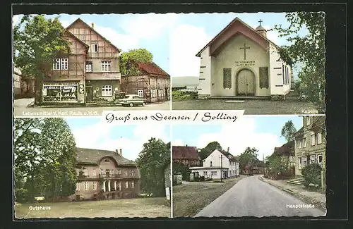 AK Deensen / Solling, Gutshaus, Kapelle, Hauptstrasse