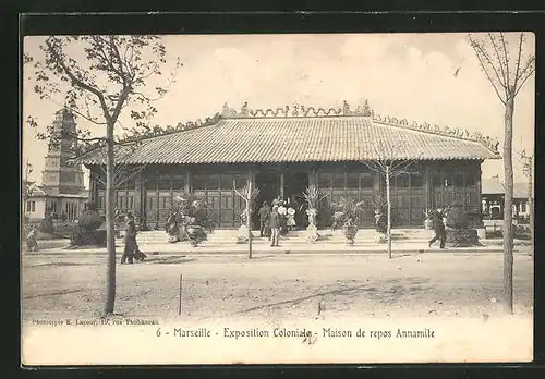 AK Marseille, Exposition coloniale 1906, Maison de repos Annamite