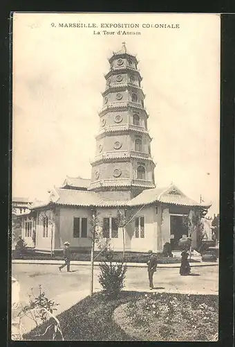 AK Marseille, Exposition coloniale 1906, La Tour d' Annam