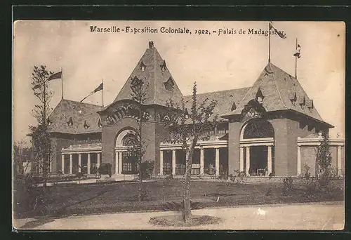 AK Marseille, Exposition coloniale 1922, Palais de Madagascar