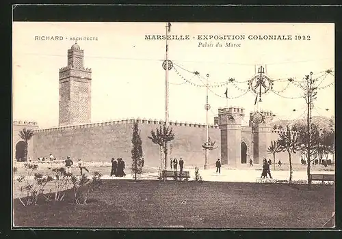 AK Marseille, Exposition coloniale 1922, Palais du Maroc