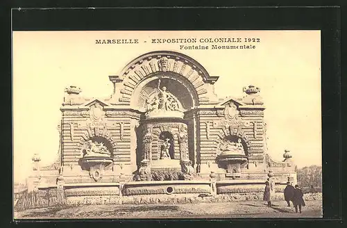 AK Marseille, Exposition coloniale 1922, Fontaine Monumentale