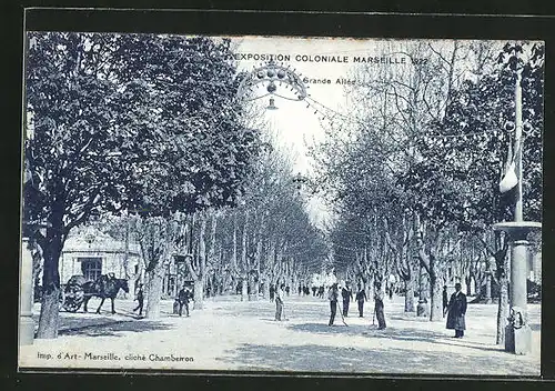 AK Marseille, Exposition coloniale 1922, Grande Allèe