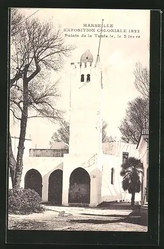 AK Marseille, Exposition coloniale 1922, Palais de la Tunisie, le Minaret