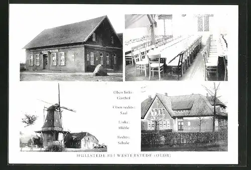 AK Hüllstede, Gasthaus, Mühle, Schule