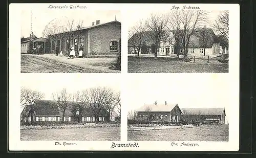 AK Bramstedt, Lorenzen's Gasthaus, Aug. Andresen, Th. Hansen
