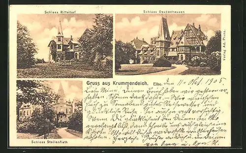 AK Krummendeich, Schloss Ritterhof, Schloss Deckenhausen, Schloss Stellenfleth
