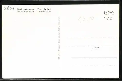 AK Witten, Park-Restaurant zur Linde, Inh. Werner Pötter