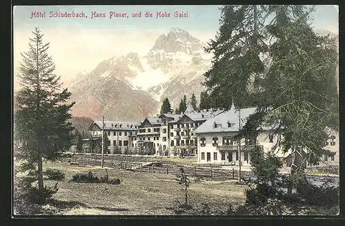 AK Schluderbach, Hotel Schluderbach und die Hohe Gaisl