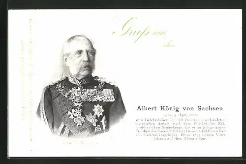 AK König Albert von Sachsen in Uniform