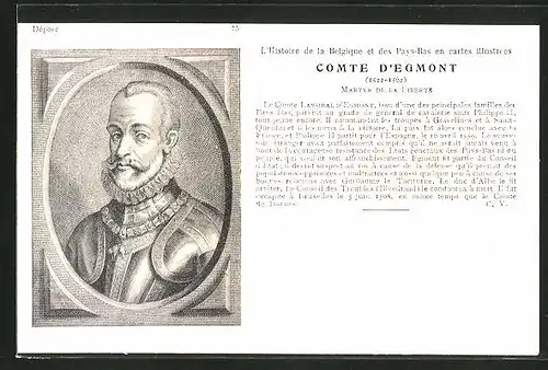AK Portrait Comte D'Egmont, Märtyrer für die Freiheit, Reformation