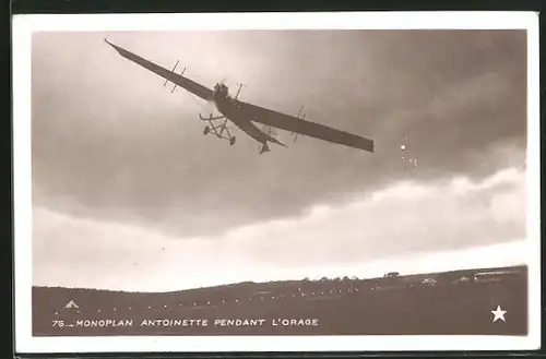 AK Monoplan Antoinette pendant l'Orage, Frühes Flugzeug