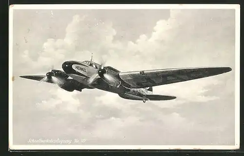 AK Schnellverkehrsflugzeug Heinkel He 111 im Fluge