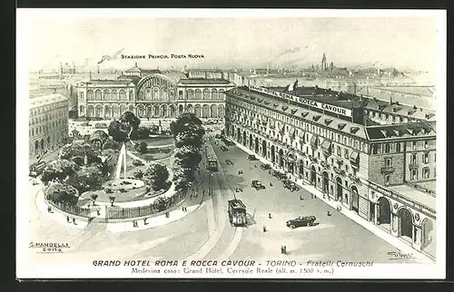 AK Torino / Turin, Grand Hotel Roma e Rocca Cavour
