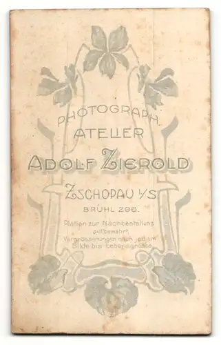 Fotografie Adolf Zierold, Zschopau i/S, Portrait junges bürgerliches Paar