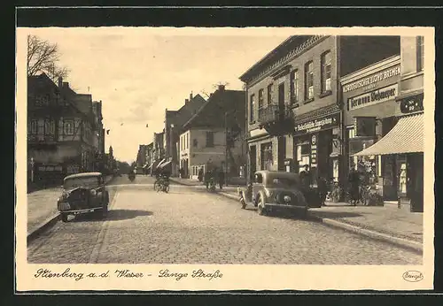 AK Nienburg a. d. Weser, Lange Strasse mit Norddeutscher Lloyd Vertretung von Hermann Wehmeyer