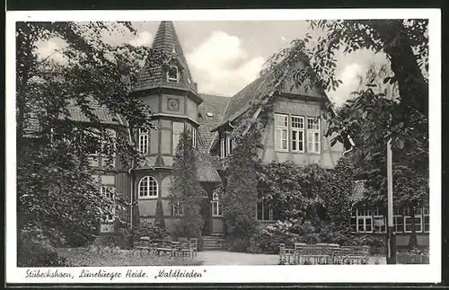 AK Stübeckshorn, Hotel "Waldfrieden" mit Gartenpartie