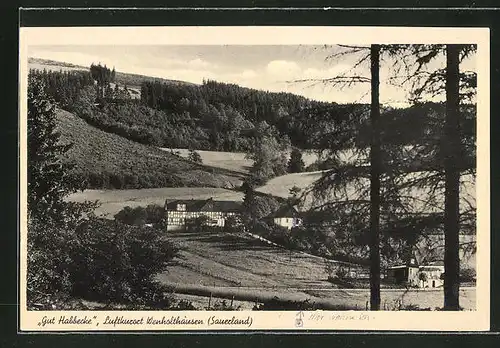 AK Wenholthausen im Sauerland, das "Gut Habbecke" aus der Vogelschau