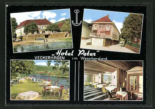 AK Veckerhagen, vier Ansichten vom Hotel "Peter"