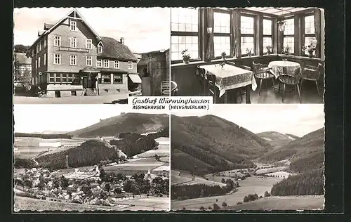AK Assinghausen im Hochsauerland, je zwei Ansichten der Ortschaft und Gasthof Würminghausen