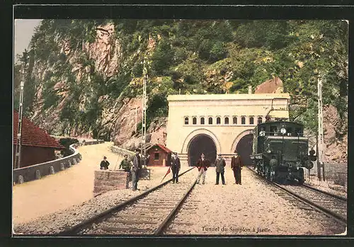 AK Iselle, Simplon-Tunnel-Einfahrt der schweizer Eisenbahn