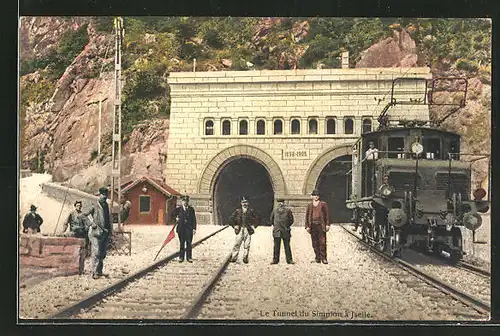 AK Iselle, Le Tunnel du Simplon, schweizer Eisenbahn