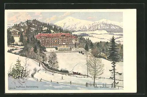 Künstler-AK Otto Stoitzner: Semmering, Winterpartie am Kurhaus