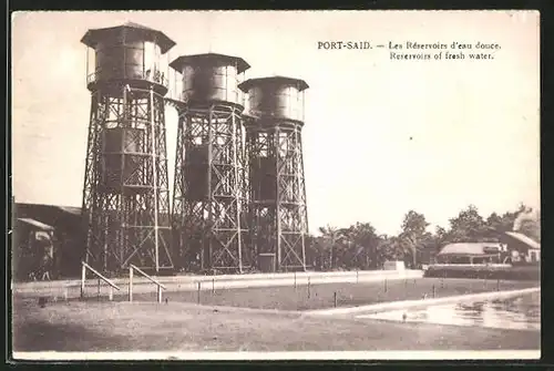 AK Port-Said, Les Reservoirs d'eau douce, Wasserturm